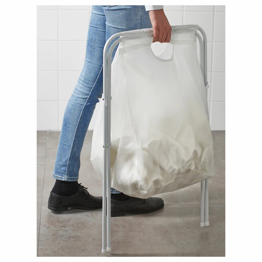 JÄLL Laundry bag with stand, white, 50 l