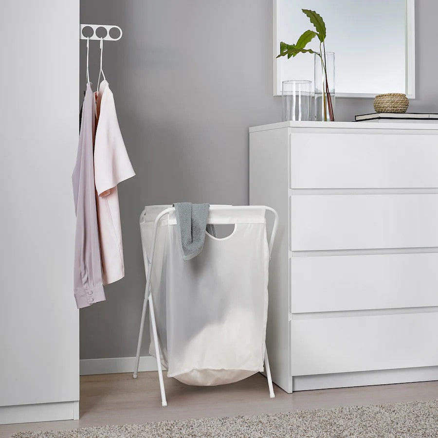 JÄLL Laundry bag with stand, white, 50 l