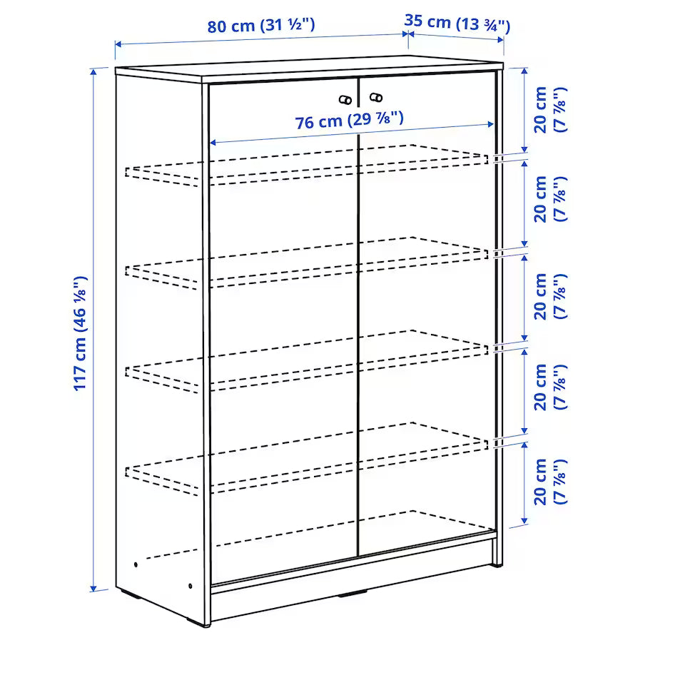 KLEPPSTAD Shoe cabinet/storage, white, 80x35x117 cm