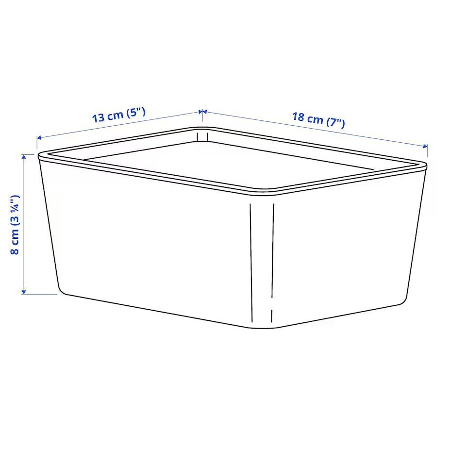 KUGGIS Box with lid, white, 13x18x8 cm