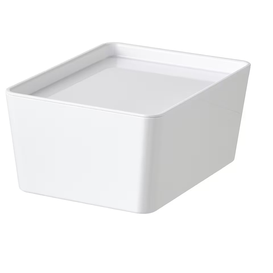KUGGIS Box with lid, white, 13x18x8 cm – Simple Lifestyle Myanmar