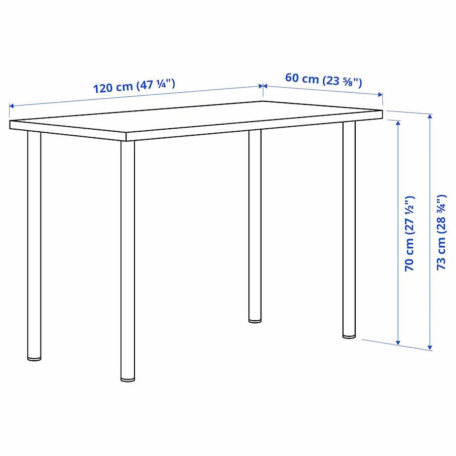 LAGKAPTEN / ADILS Desk, white, 120x60 cm