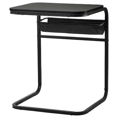 OLSERÖD Side table, anthracite/birch effect dark, 53x50 cm