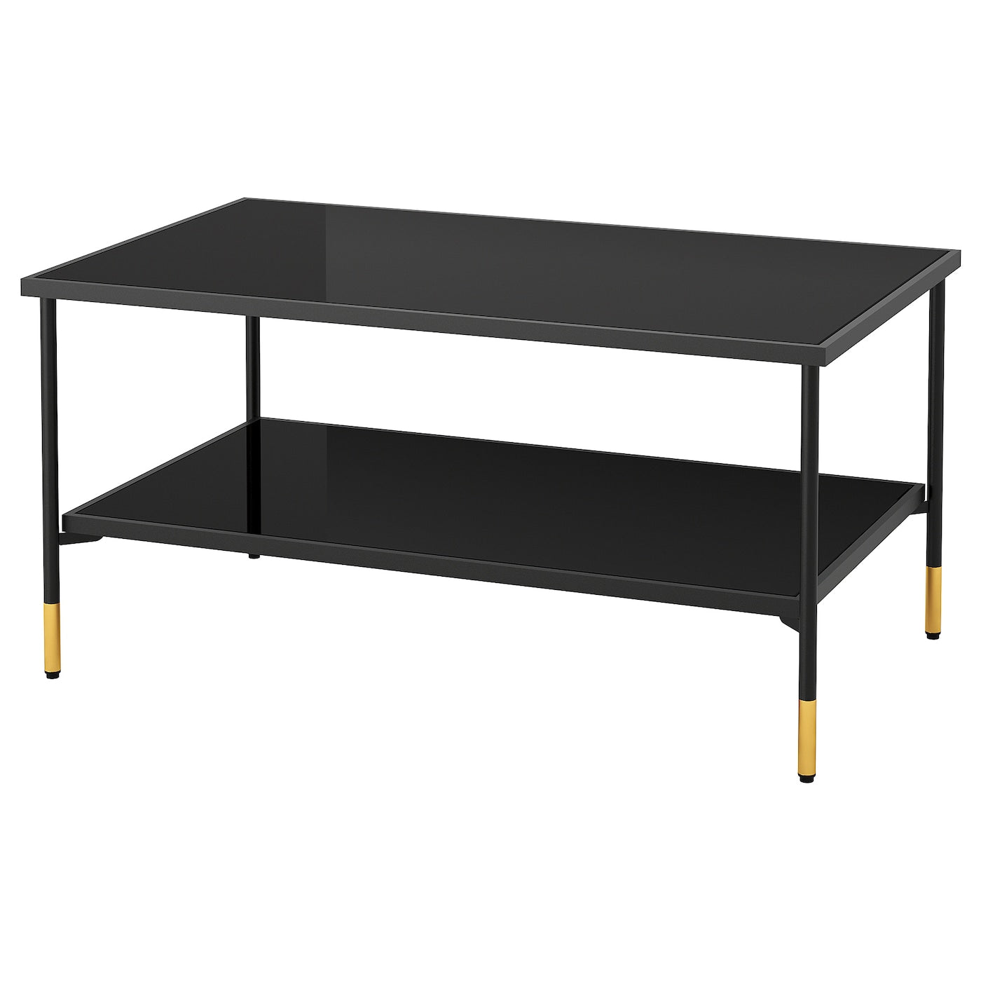 ÄSPERÖD Coffee table, black/glass black, 96x58 cm