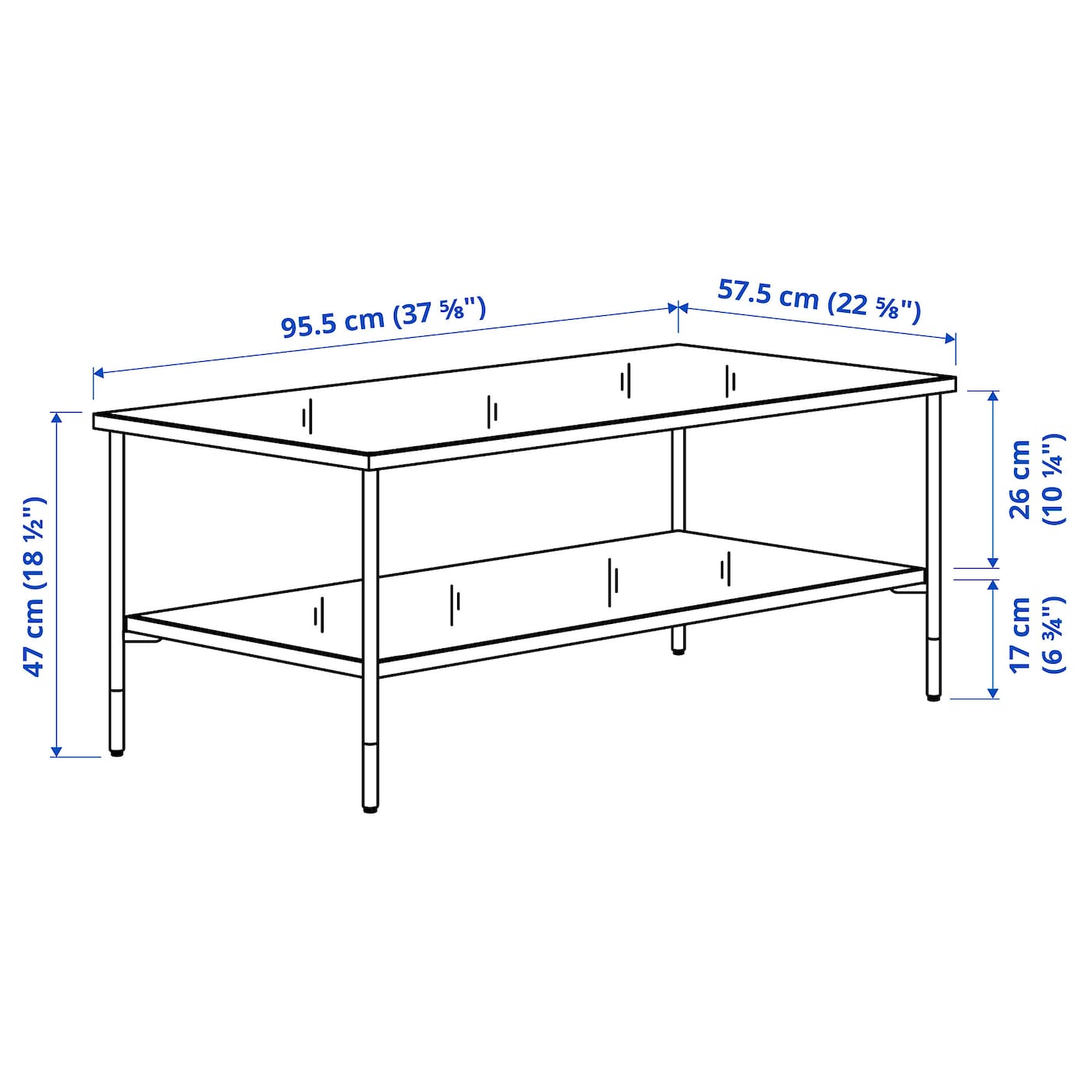 ÄSPERÖD Coffee table, black/glass black, 96x58 cm