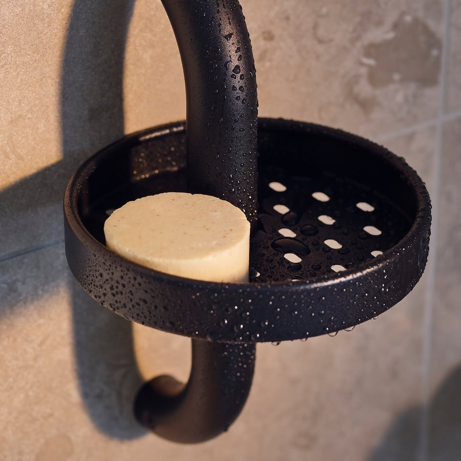 BÄSINGEN Shower shelf, anthracite, 16x29 cm