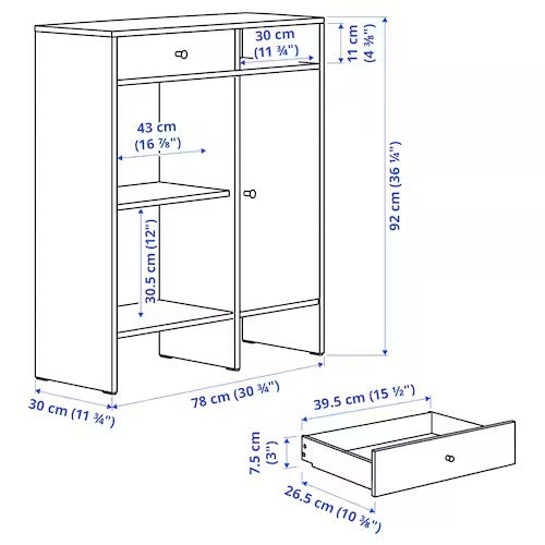 BAGGEBO Sideboard, white, 78x92 cm