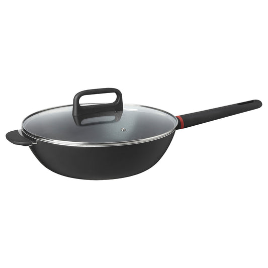 BESINNING Wok with lid, non-stick coating, 30 cm