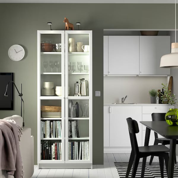 BILLY / OXBERG Bookcase, white, 80x30x202 cm