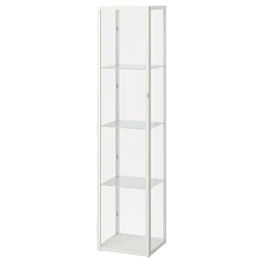 BLÅLIDEN Glass-door cabinet, white, 35x32x151 cm