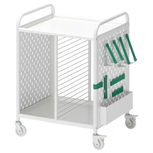 New BRÄNNBOLL Shelving unit on castors, white, 56x62 cm