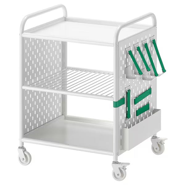 New BRÄNNBOLL Shelving unit on castors, white, 56x62 cm