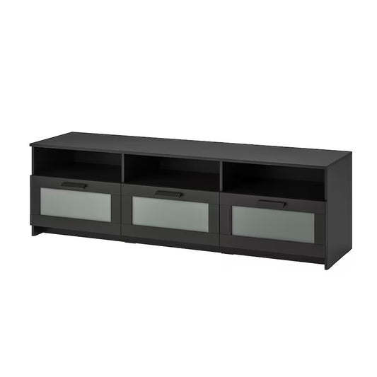 BRIMNES TV bench, black, 180x41x53 cm