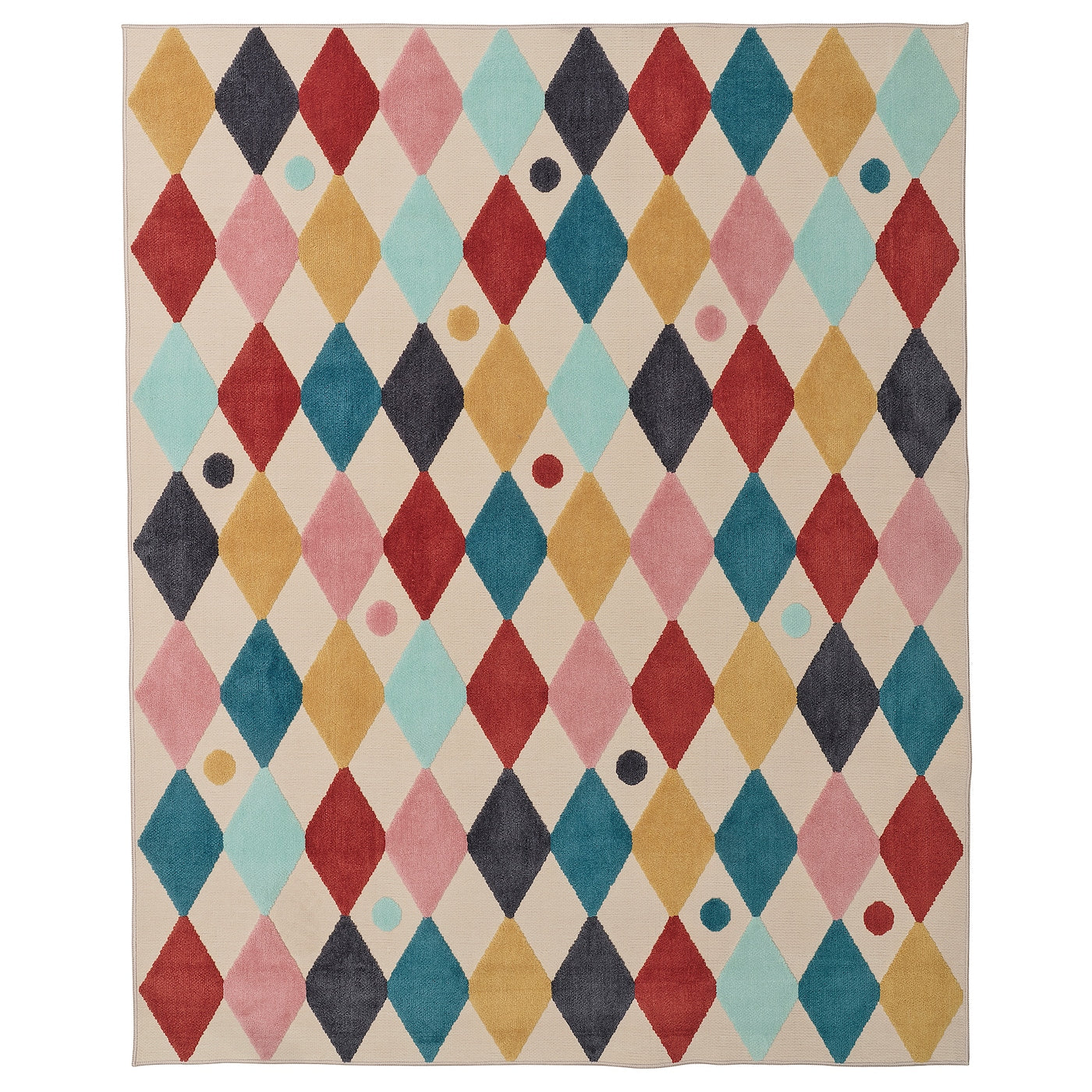 BUSENKEL Rug - harlequin pattern/multicolour 130x160 cm