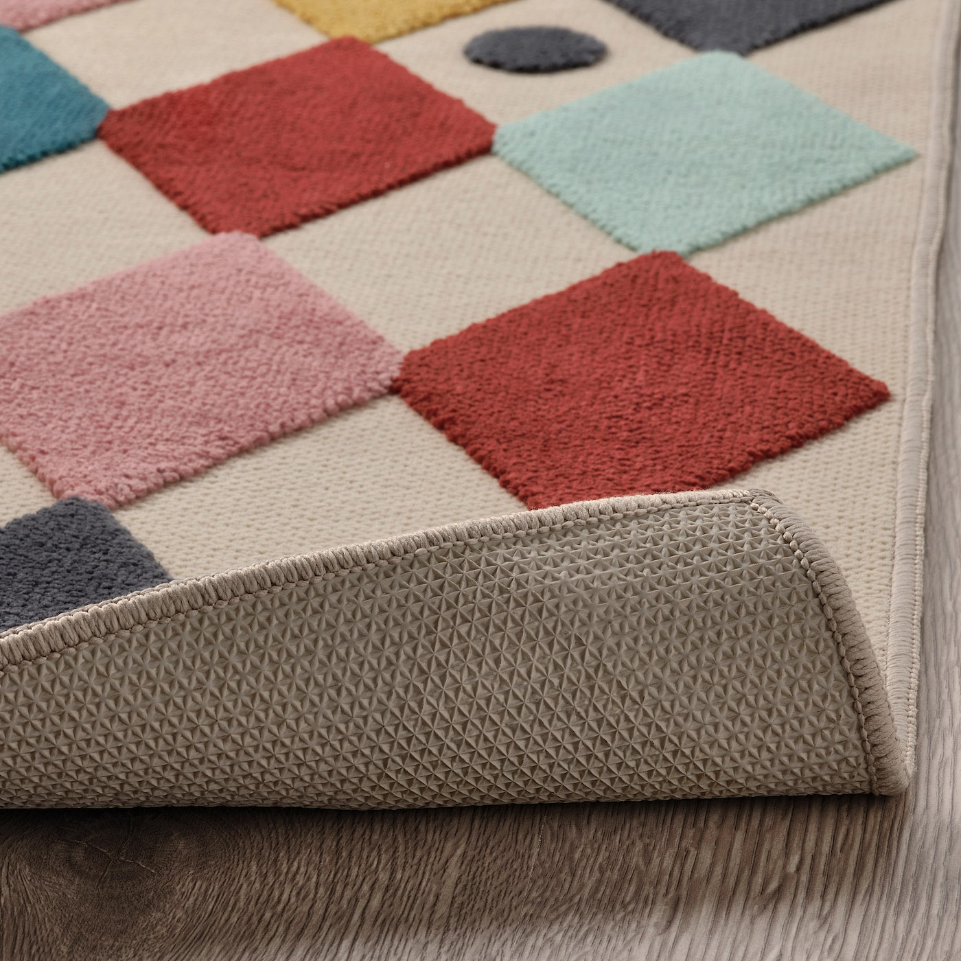 BUSENKEL Rug - harlequin pattern/multicolour 130x160 cm