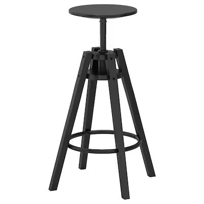 DALFRRED Bar stool, black, 63-74 cm