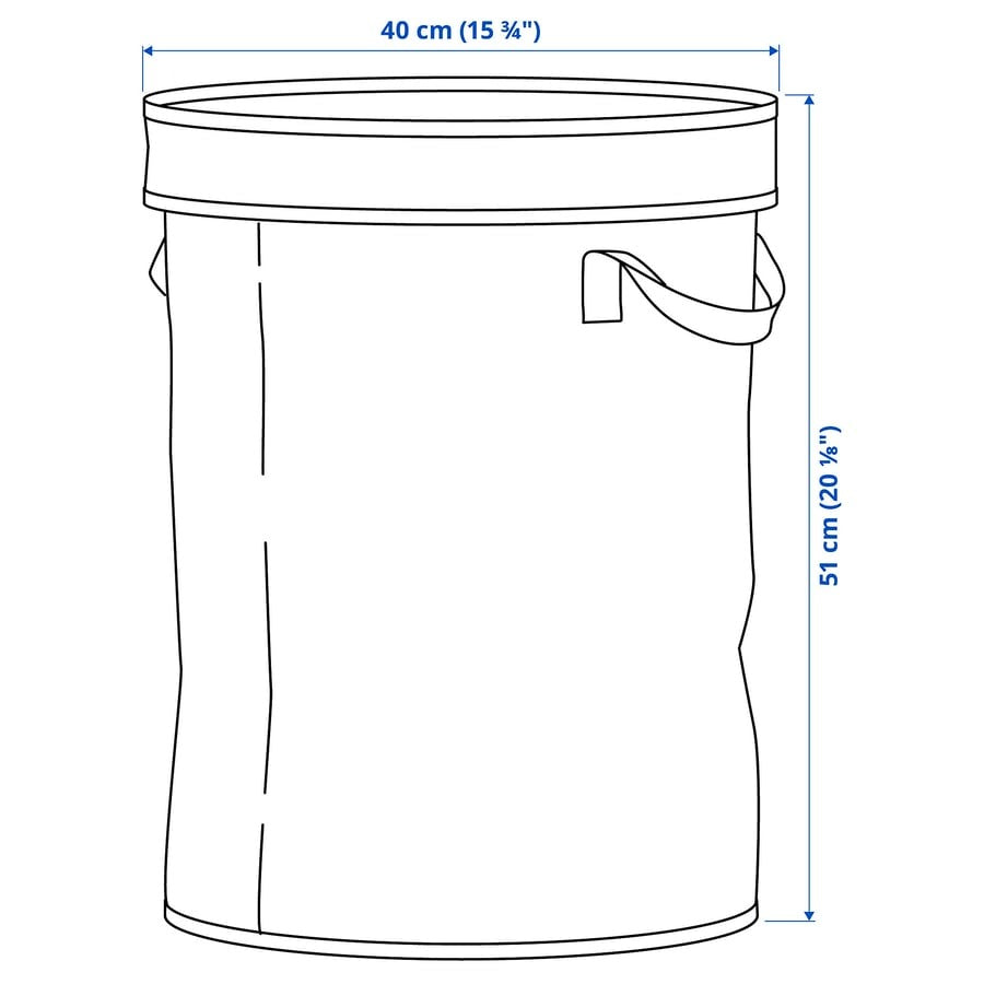 DIMPA Sorting bag with lid, light grey-beige, 50 l