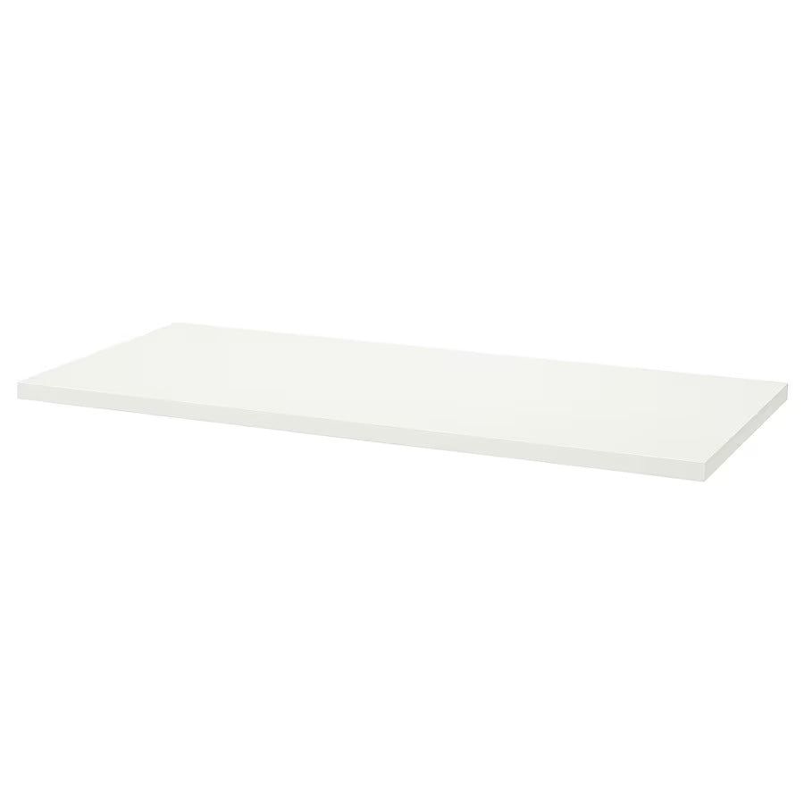 LAGKAPTEN / MITTBACK Desk, white/birch, 140x60 cm