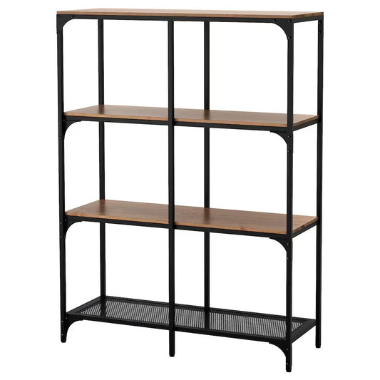 FJÄLLBO Shelving unit, black, 100x136 cm