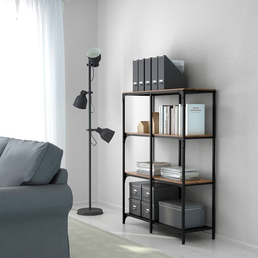 FJÄLLBO Shelving unit, black, 100x136 cm