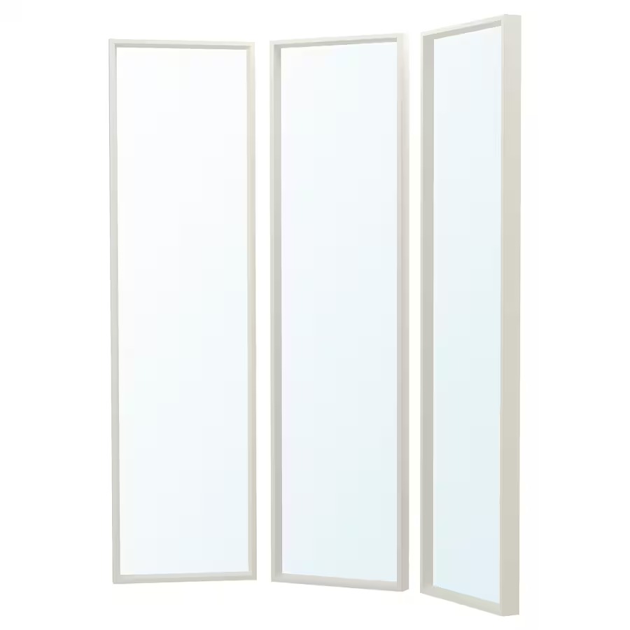 NISSEDAL Mirror combination, white, 130x150 cm