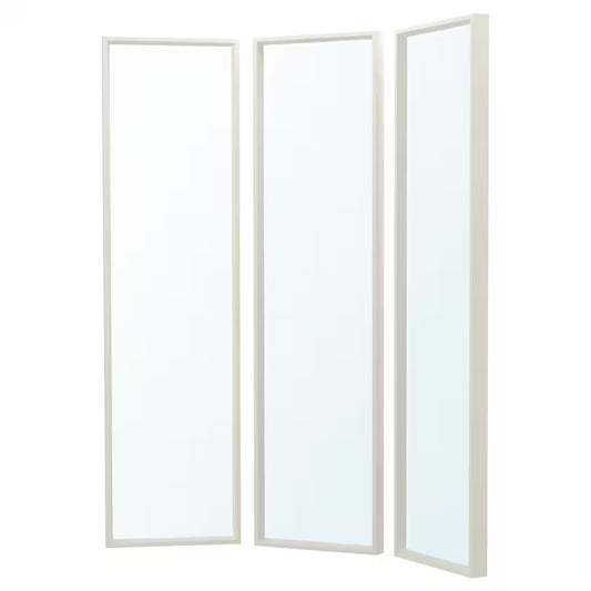 NISSEDAL Mirror combination, white, 130x150 cm