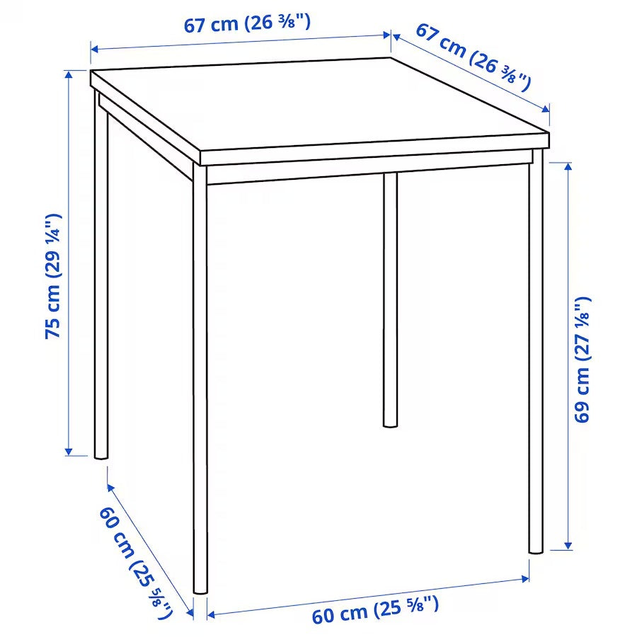 SANDSBERG / SANDSBERG Table and 2 chairs, black/black, 67x67 cm