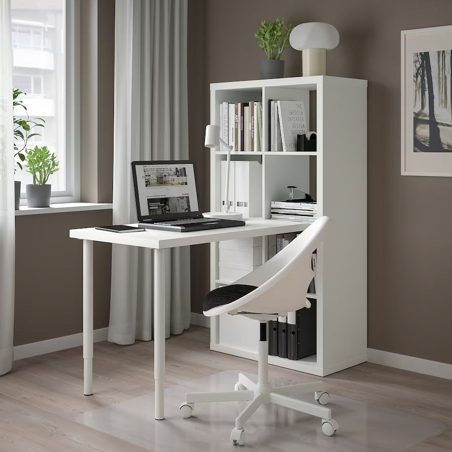 KALLAX / LINNMON Desk combination, white, 77x139x147 cm