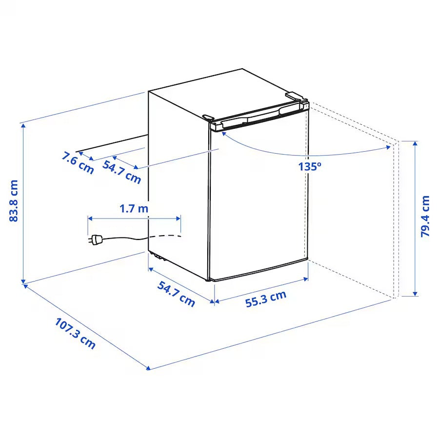 LAGAN Fridge, with 3-star compartment/freestanding white, 97/16 l