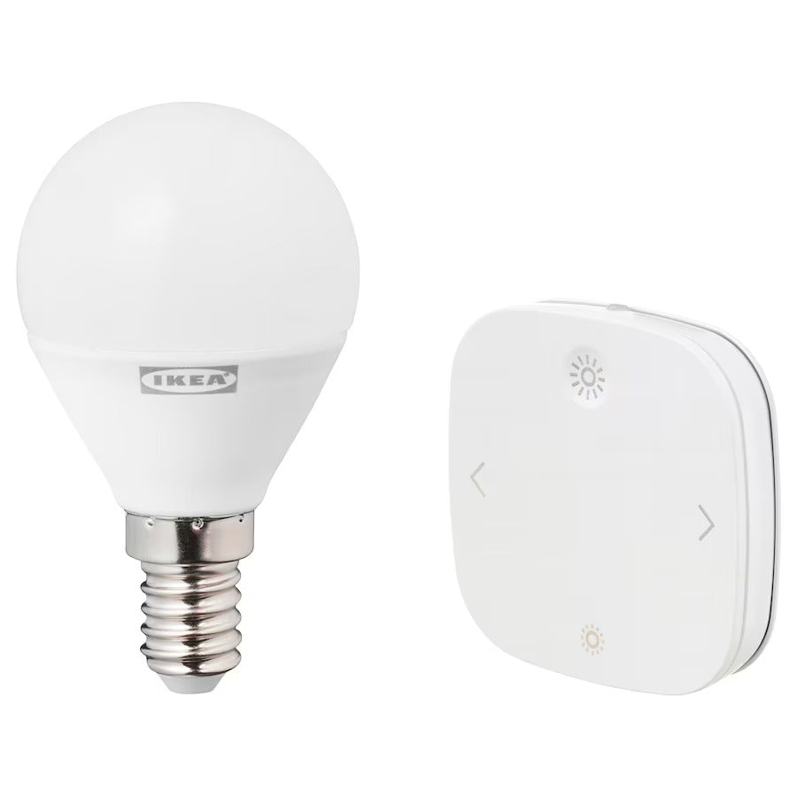 TRÅDFRI / STYRBAR Starter kit, smart wireless dimmable/white spectrum globe, P45 E14