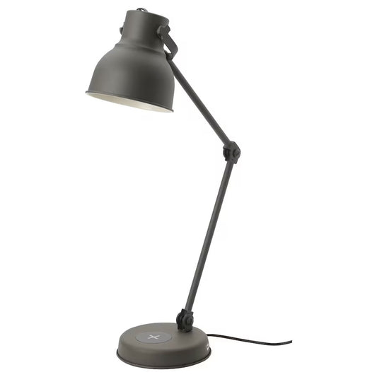 HEKTAR Work lamp with wireless charging, dark grey