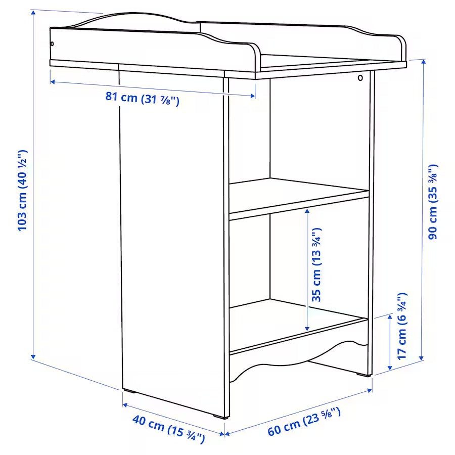 SMÅGÖRA Changing table/bookshelf, white