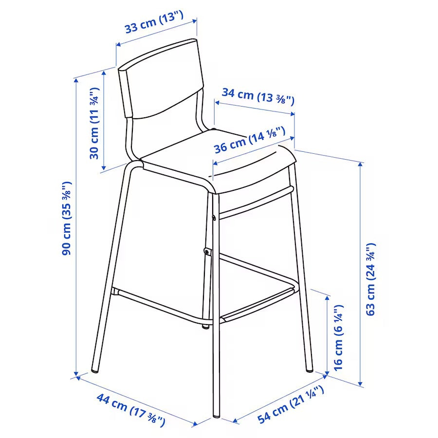 SANDSBERG / STIG Bar table and 2 bar stools, black/black, 67x67 cm