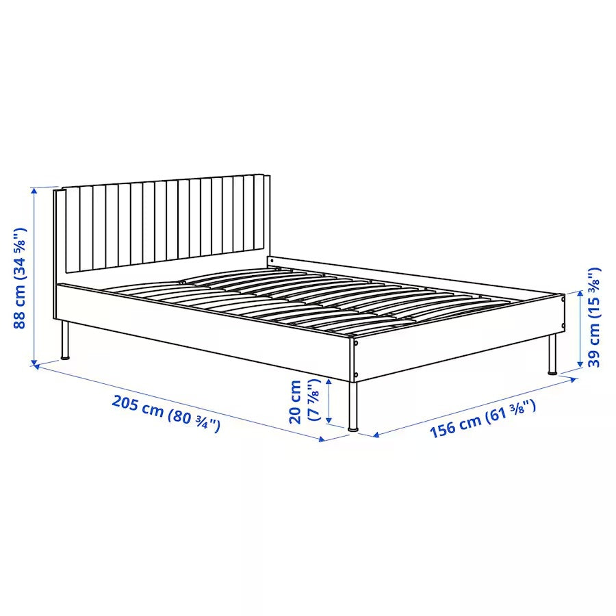 BRUKSVARA Bed frame, white, 150x200 cm