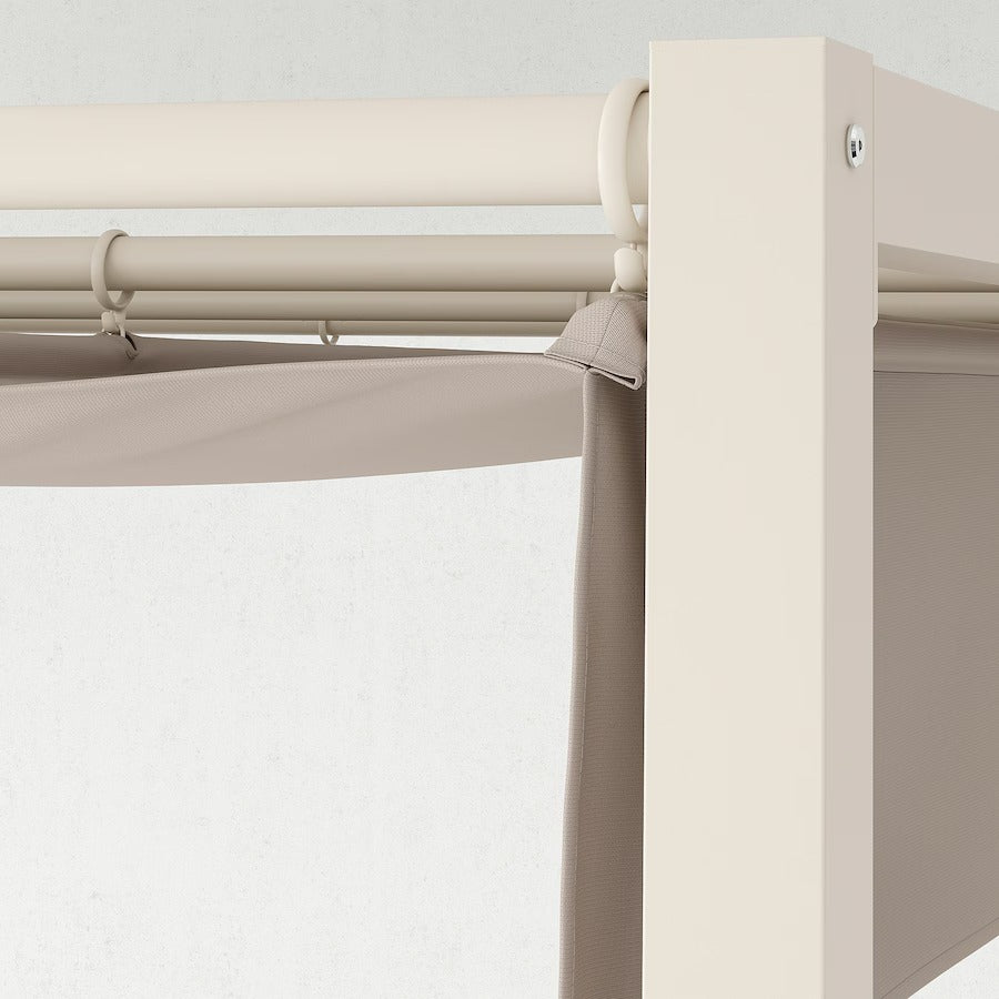 HAMMARÖN Pergola, grey-beige/dark grey-beige, 300x300 cm