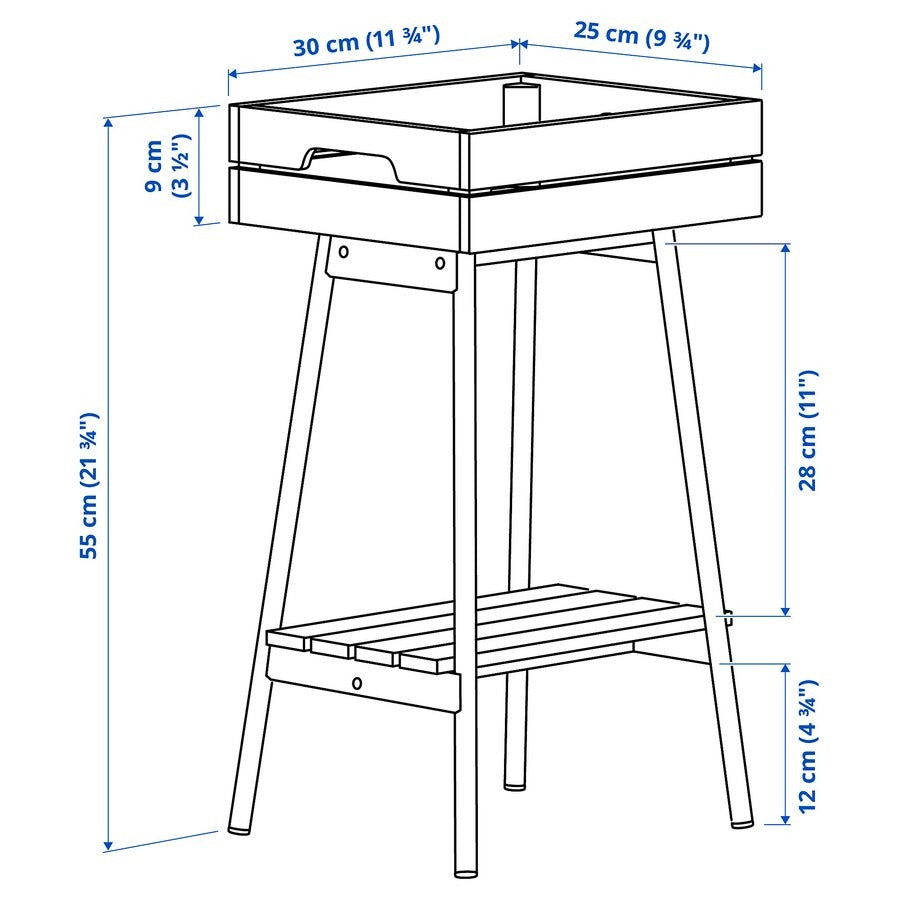 VANILJSTÅNG Plant stand, pine/black, 55 cm