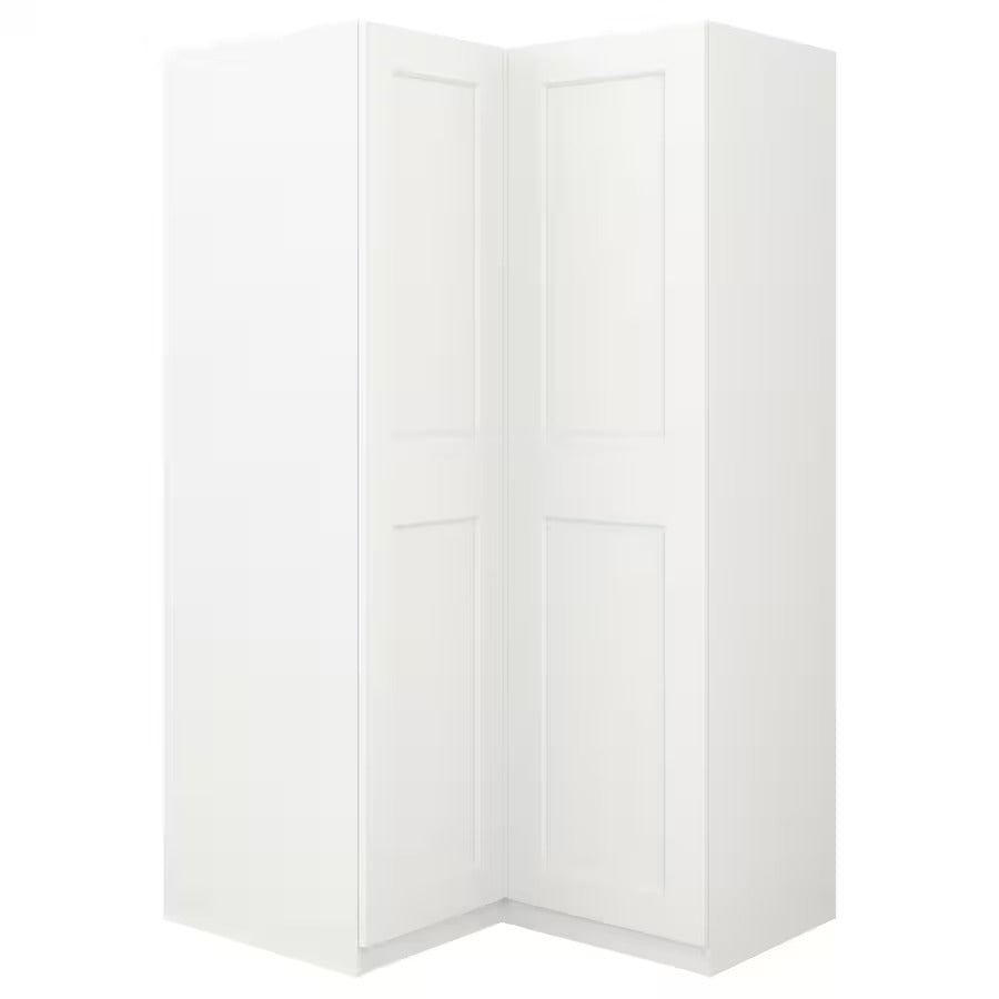 PAX / GRIMO Corner wardrobe, white/white, 110/110x201 cm