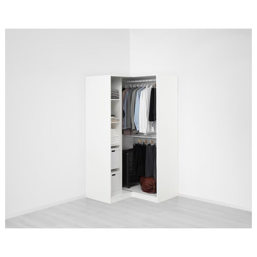 PAX / GRIMO Corner wardrobe, white/white, 110/110x201 cm