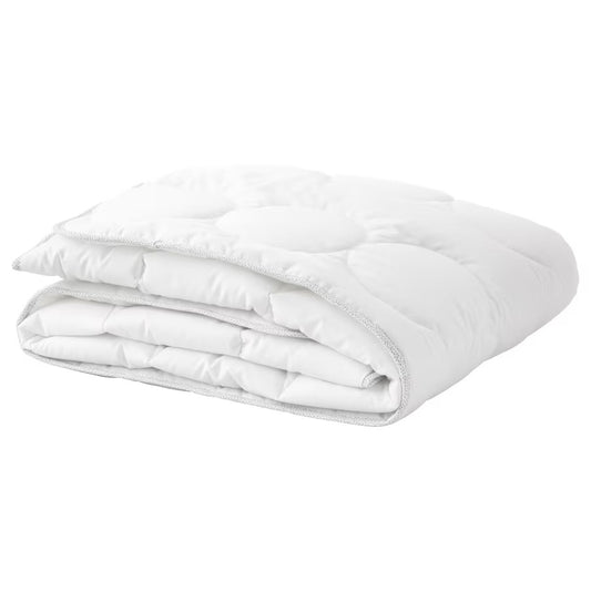 LENAST Duvet for cot, white/grey, 110x125 cm