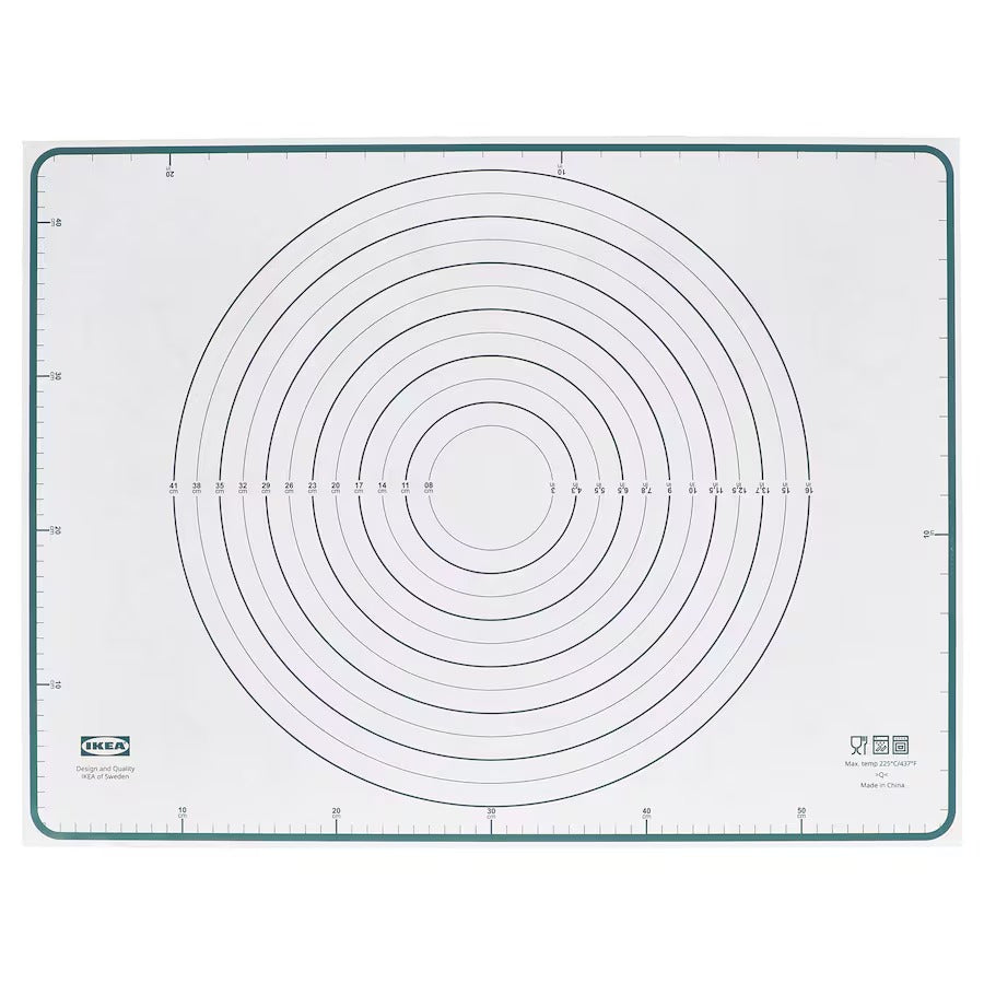 BAKTRADITION Baking mat, white/turquoise, 61x46 cm