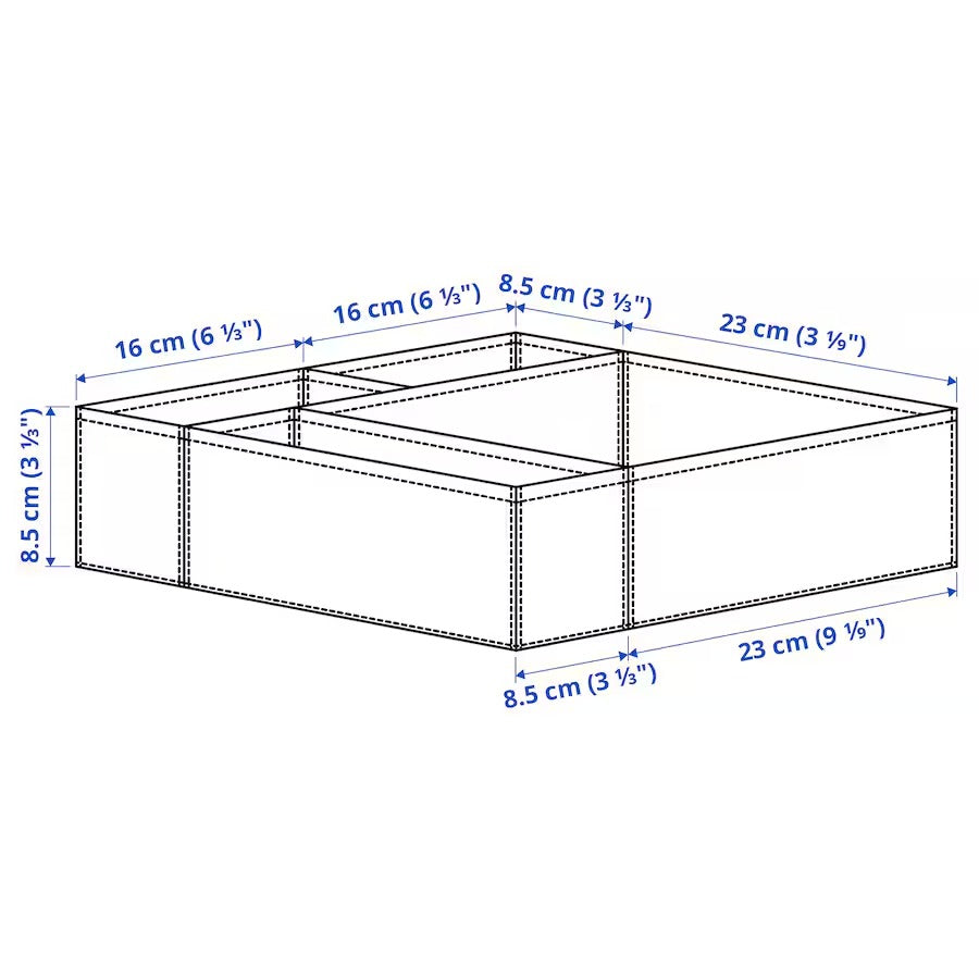 BOLLÖSUND Drawer organisers, set of 4, beige