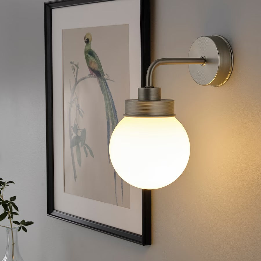 FRIHULT Wall lamp, stainless steel colour