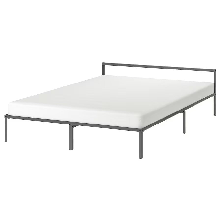 GRIMSBU Bed frame, grey, 150x200 cm