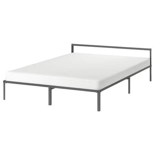 GRIMSBU Bed frame, grey, 150x200 cm