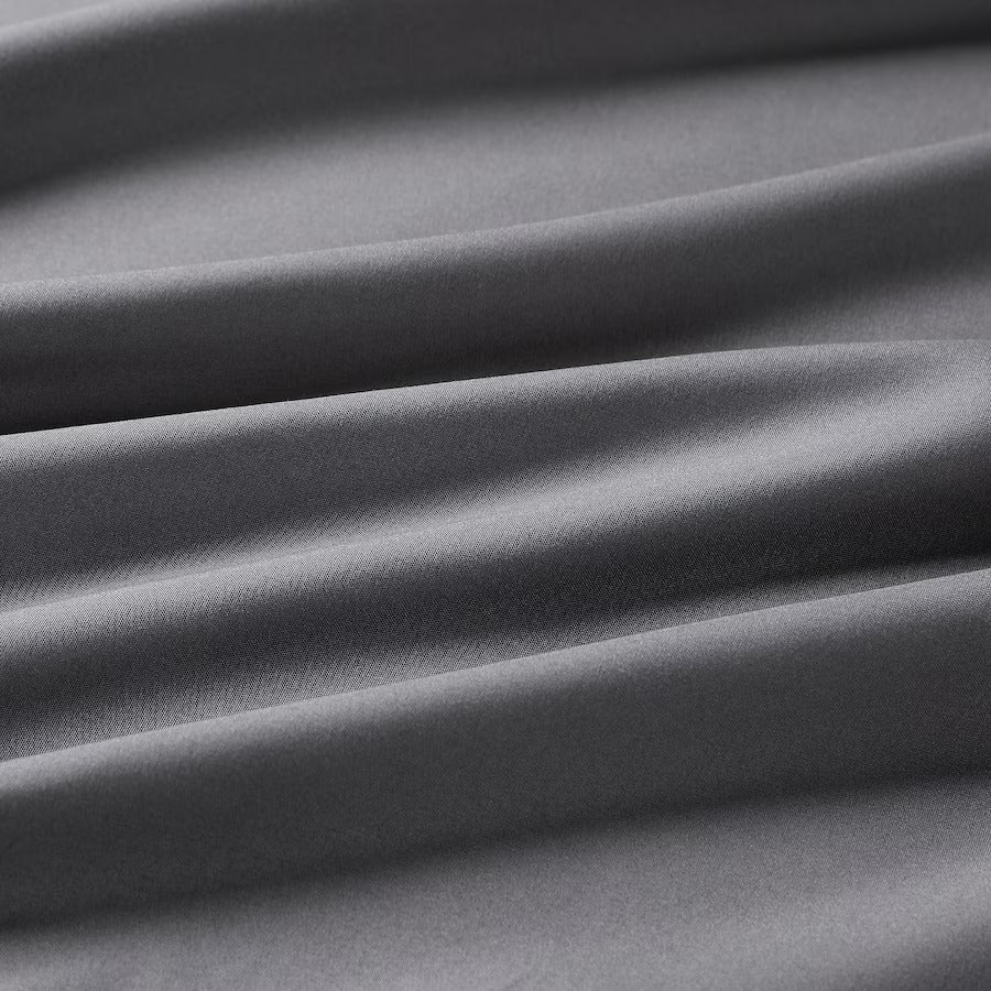 BRUKSVARA Fitted sheet, dark grey, 150x200 cm