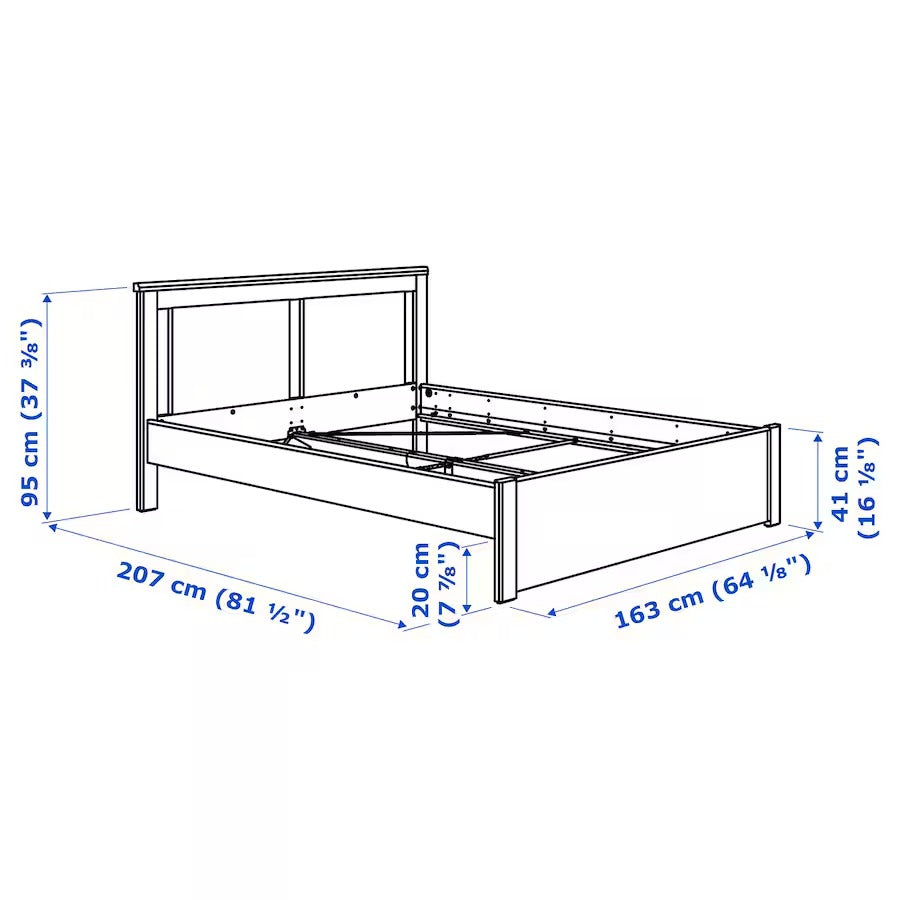 SONGESAND Bedroom furniture, set of 5, white, 150x200 cm