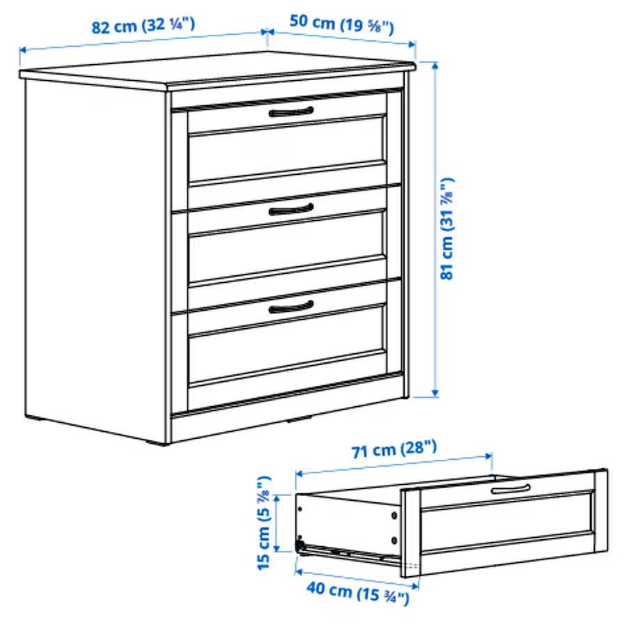 SONGESAND Bedroom furniture, set of 5, white, 150x200 cm