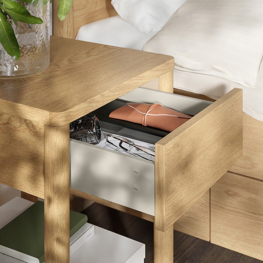 TONSTAD Bedside table, oak veneer, 40x40x59 cm