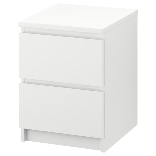 MALM Chest of 2 drawers, white, 40x55 cm