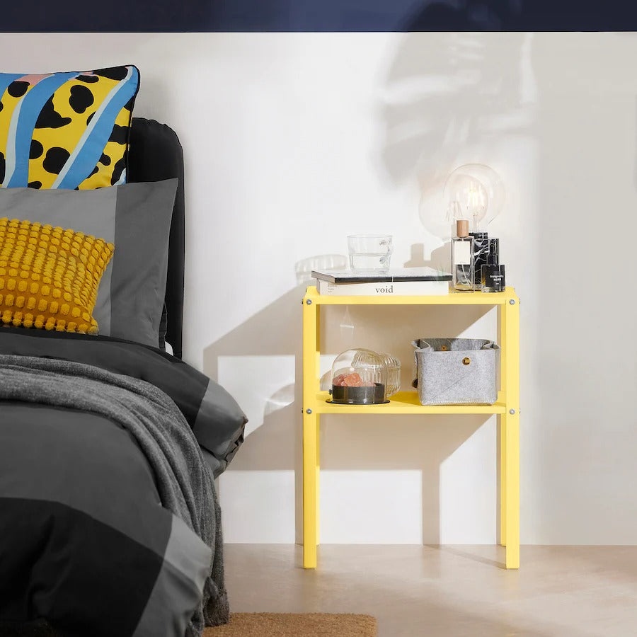 KNARREVIK Bedside table, bright yellow, 42x34 cm